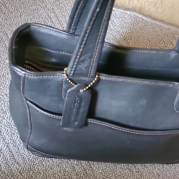 Vintage - Coach Black Satchel Structured Leather Bag - Picture 7 of 11
